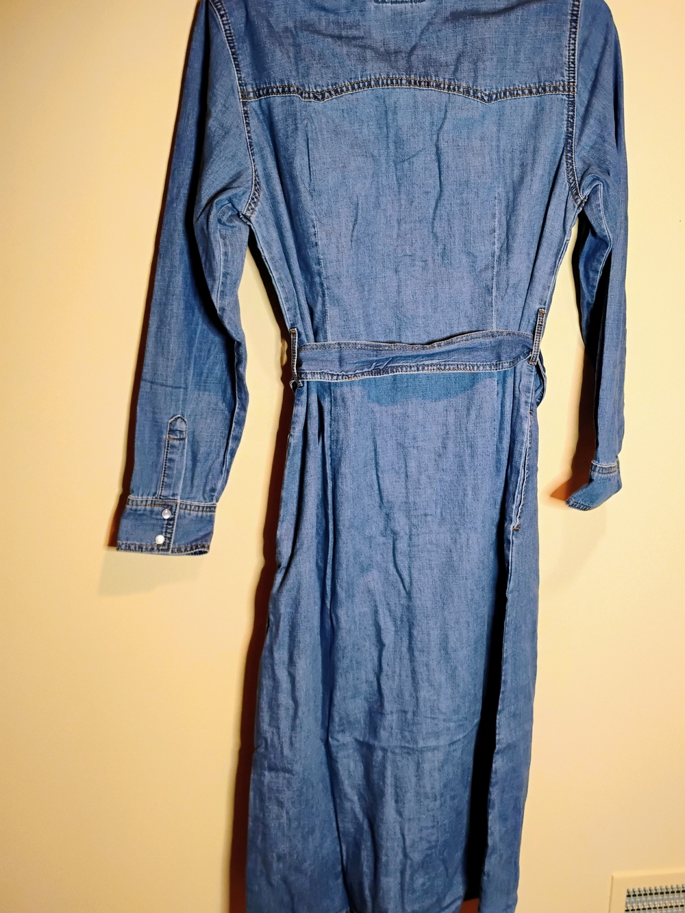 Wrangler Light Blue Denim Long Sleeve Dress with Chest Pockets Size S - Picture 2 of 4